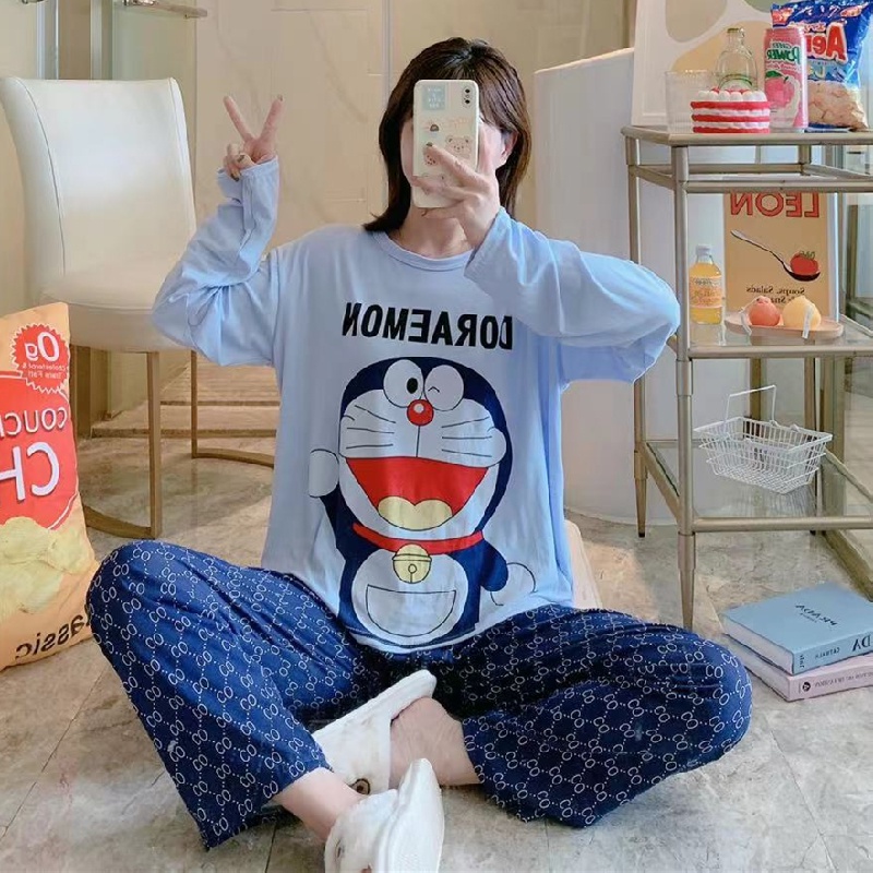 GP1028 SETELAN CELANA PIYAMA BAJU TIDUR JOGER JOGGER WANITA DEWASA PP SPANDEK IMPORT LENGAN PANJANG 