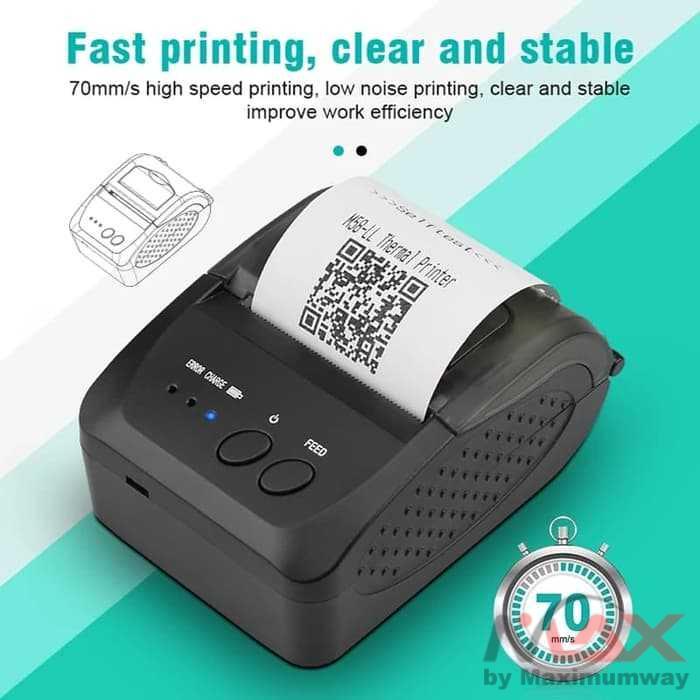 Taffware Printer Bluetooth Termal untuk Usaha kuliner jualan online cafe Warung Toko Merchant Gofood Grabfood Shopeefood Go food Grab food Shopee food Bluetooth Thermal Receipt Printer 2 Inch Wireless Portable USB Cabel POS Receipt Printer for iOS Android