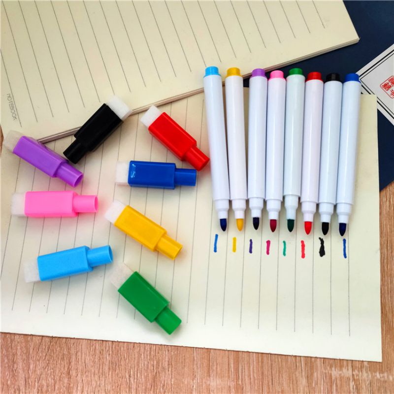 

READY - [8pcs] Colorful Spidol Wipe and Clean Marker Spidol Anak Worksheet Warna Warni
