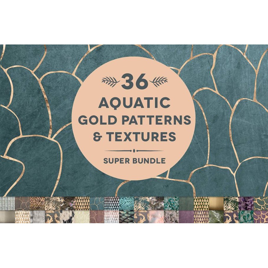 36 Aquatic Rose Gold &amp; Textures - JPEG Ultra HD