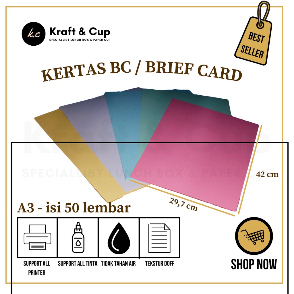 

Brief Card A3 160 gsm isi 50 lembar / Kertas Brief Card A3 / Kertas BC A3