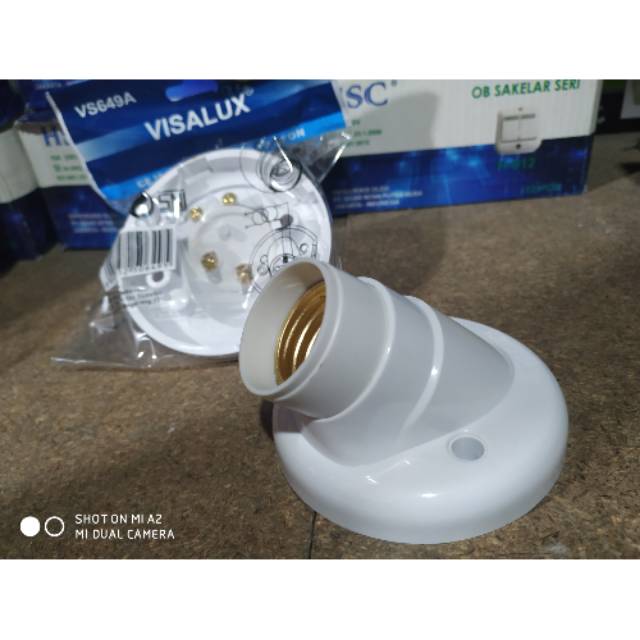 fiting miring dudukan lampu miring visalux terminal kuningan