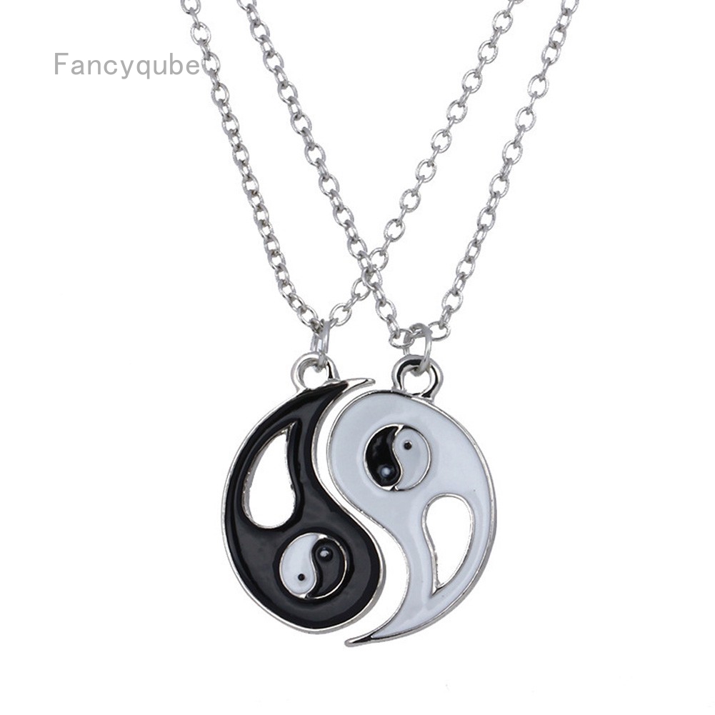 Fancyqube Baru Cina Mistik Yin Yang Kalung Liontin Baja Anti Karat Kalung Kalung Pasangan-Intl