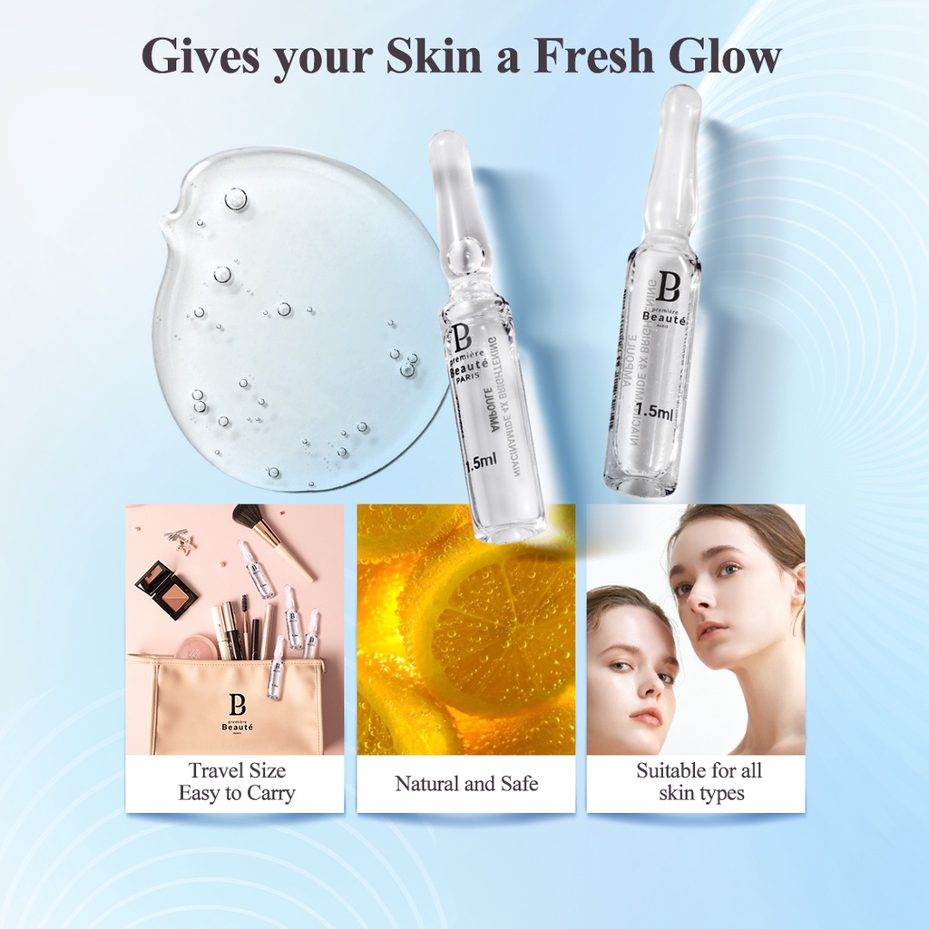 [BPOM] Premiere Beaute 4X Whitening Ampoule Serum 1.5ml*10 Niacinamide VC Booster Essential concentrated serum-2