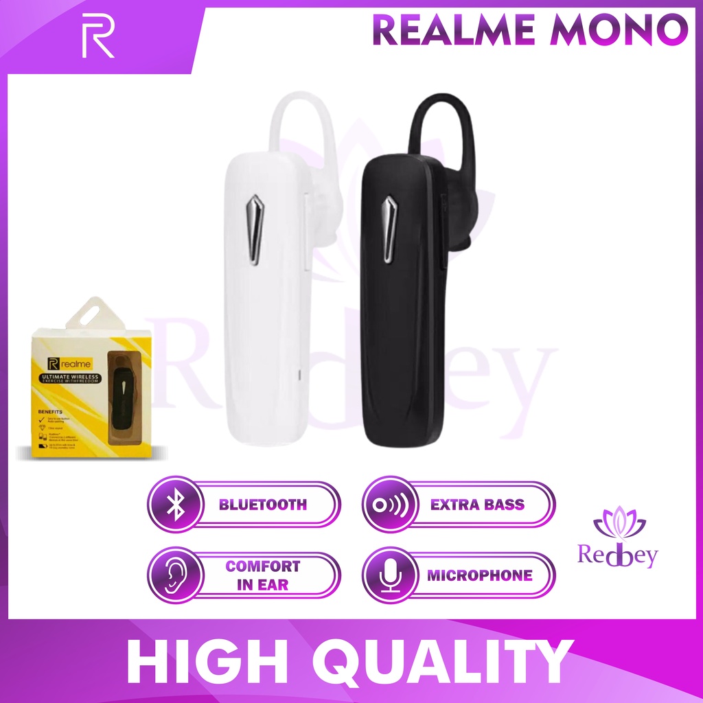 Realme Headset Bluetooth Wireless Mono 1 Telinga with mic