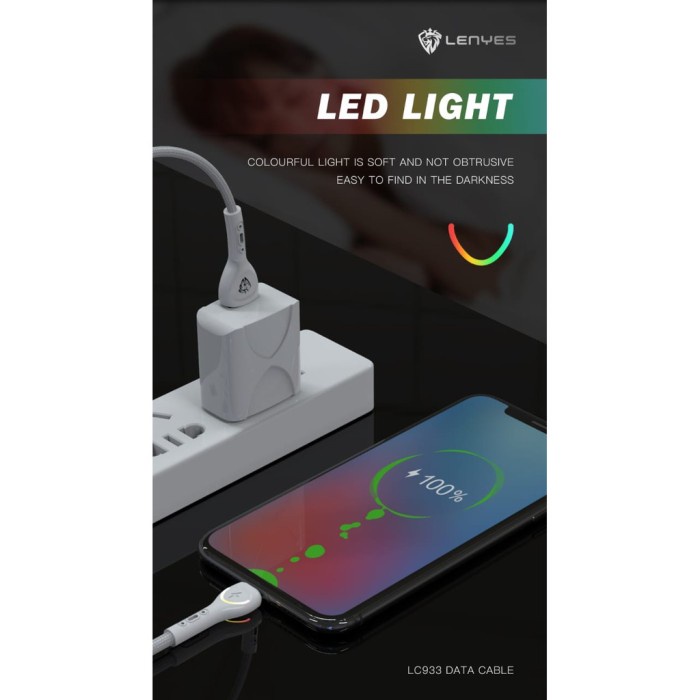 Kabel Data Lenyes Fast Charging Micro Usb Type Tipe C Quick Charge 2.4A Lamp Led Anti Putus Kabel Cas Universal