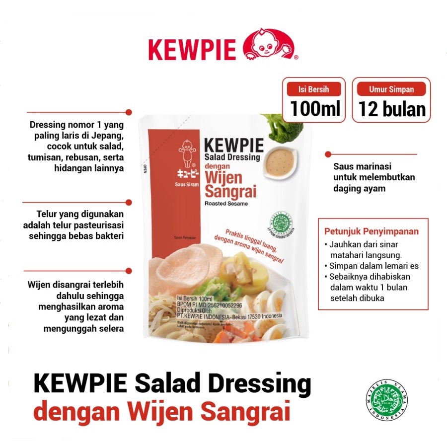 SALAD DRESSING WIJEN SANGRAI KEWPIE 100ML POUCH SAUS SIRAM ROASTED SESAME