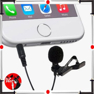 Clip On Mic Microphone 3.5mm + Audio Splitter U Shape Paket Youtuber Vlog Smule