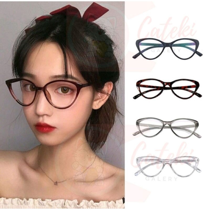 [CTK] PROMO Aksesoris Kacamata Fashion Pria/Wanita Kacamata Korea Kacamata Anti Radiasi Fashion Cat Eye NEW