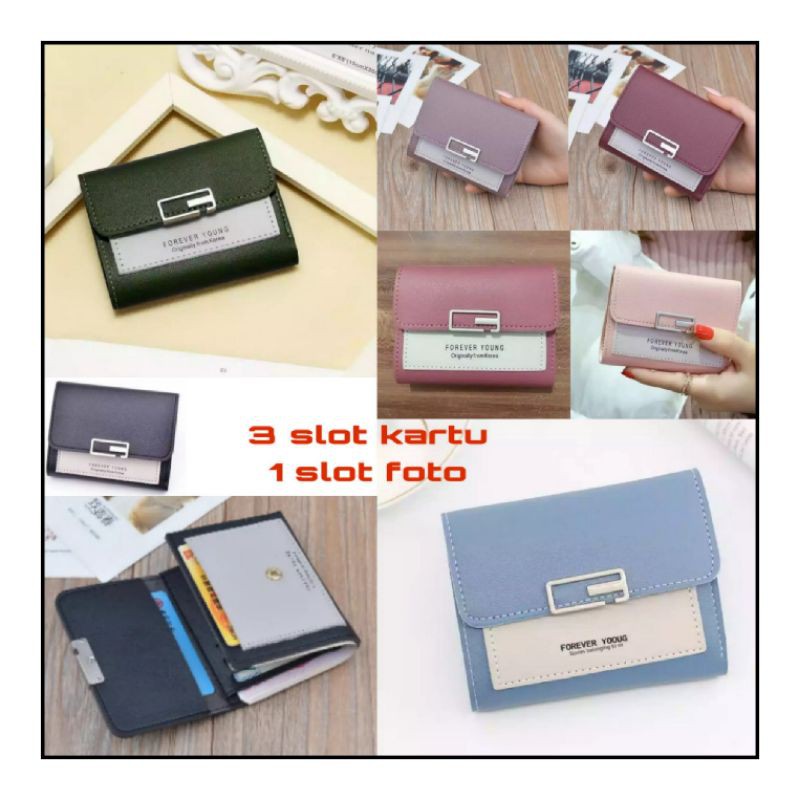 Dompet Wanita Lipat Kecil 3 Slot Kartu