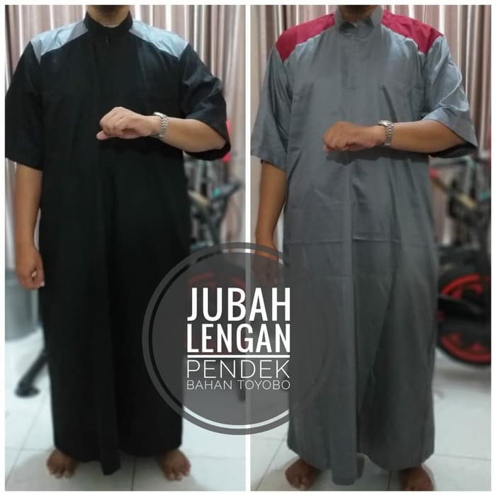 Koko Pria Dewasa Lengan Pendek Terbaru Nibras Nk 54 Brown FZ209 Jubah Ikhwan Trendy - Hitam, M
