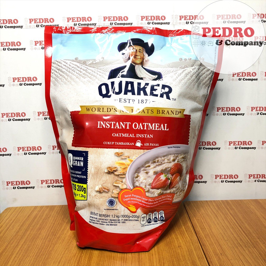 

Quaker instant oatmeal 1.2 kg - sarapan sereal gandum instan siap saji cepat saji (merah)