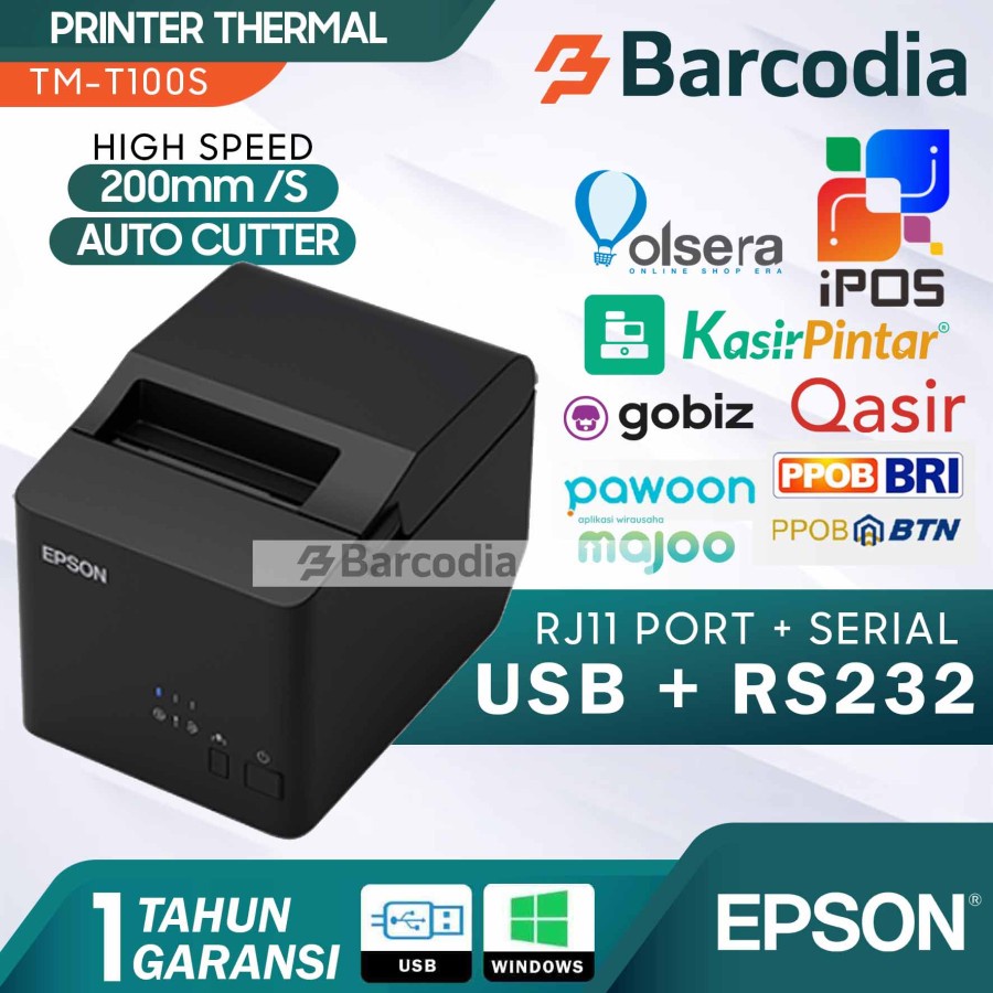 PRINTER KASIR EPSON TMT-100S THERMAL USB/SERIAL