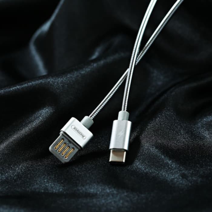 Kabel Data Remax Silver Serpent Fast Charger USB Type-C RC-080a