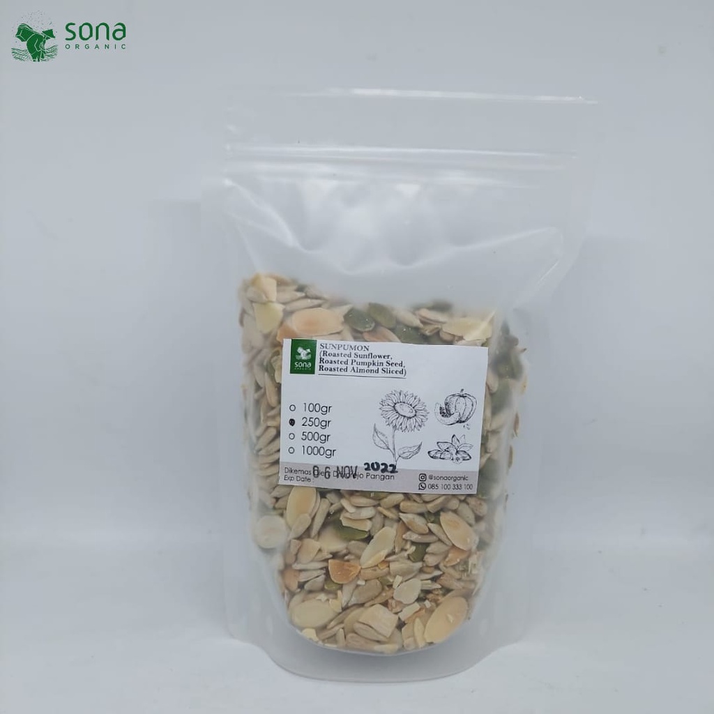 

Mixed Roasted Sunflower Pumpkin Almond Sliced 250gr - Sunpunmon - Sona