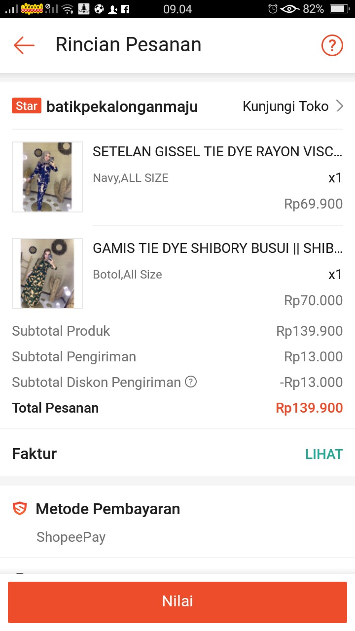 Gamis Tie Dye Shibory Busui || Shibory Tie Dye || Batik Pekalongan Maju