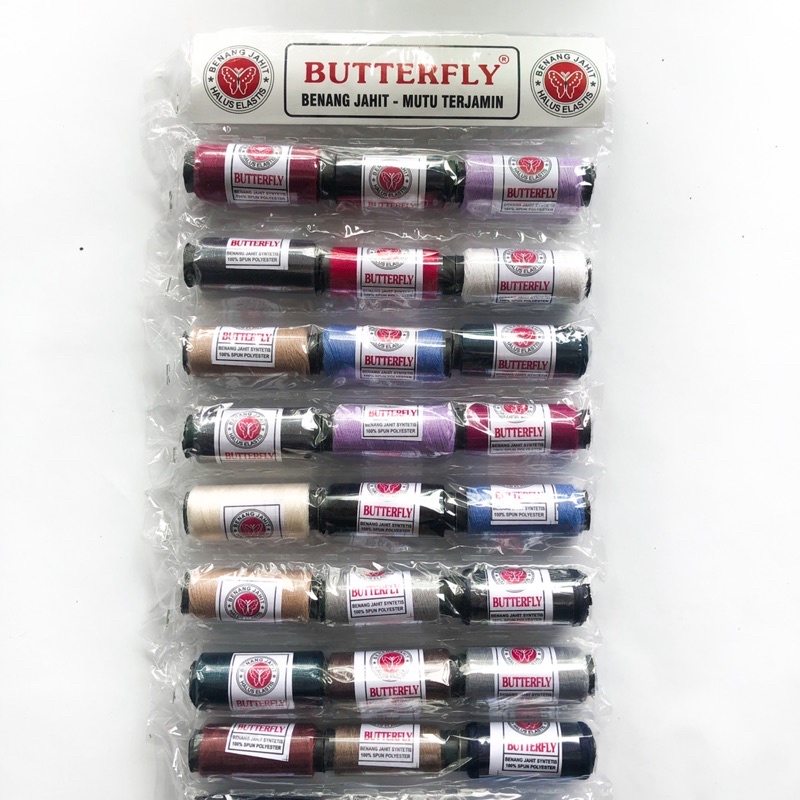 (36 Pcs) Benang Jahit Warna Butterfly / Benang Warna Syntetis