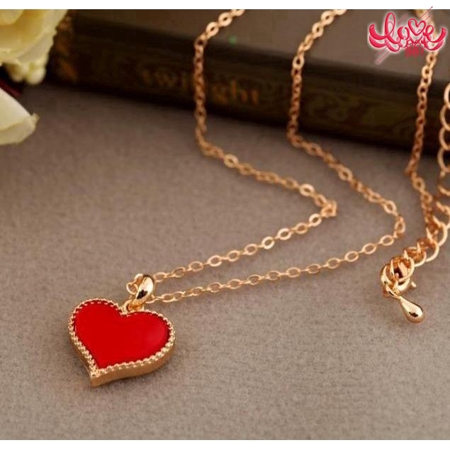 Empat Daun Semanggi Kalung Hati Cinta Klavikula Rantai Empat Daun Semanggi Kalung Kalung Kalung Pendek   Clover Heart Heart Necklace Love Clavicle Chain Necklace Short Necklace Necklace