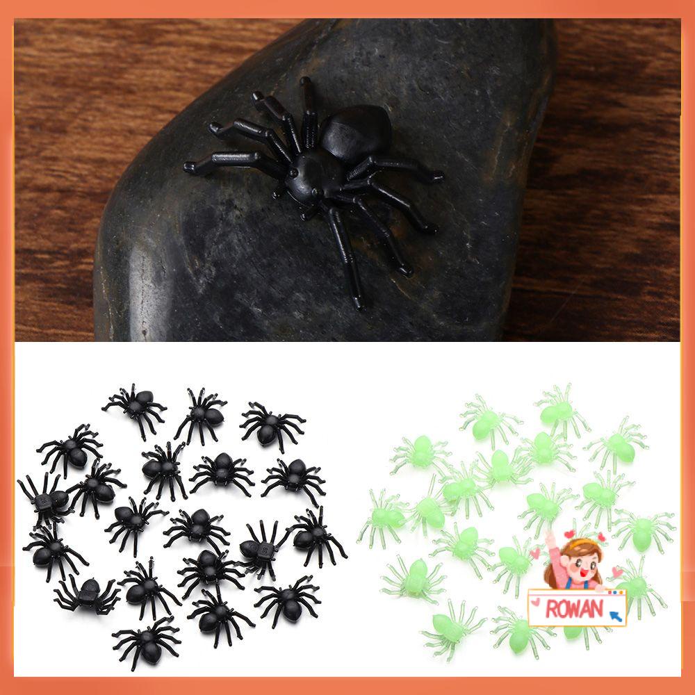 20pcs Mainan Laba-Laba Hitam Bahan Plastik Untuk Dekorasi Halloween