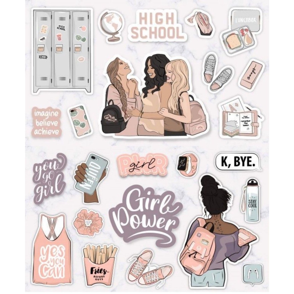 

Stiker Aesthetic Untuk Hp,Laptop,Buku Dll No Cutting Vol 2