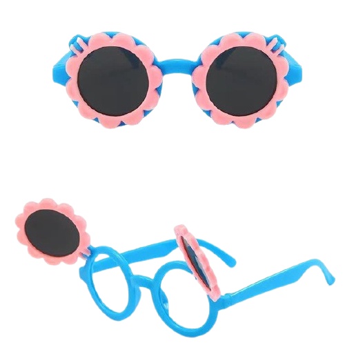 STT Kacamata Anak Fashion Kacamata Anak Motif Bunga Matahari Kacamata Hitam High Quality Kids Sunglasses Kaca Mata Murah Import-3