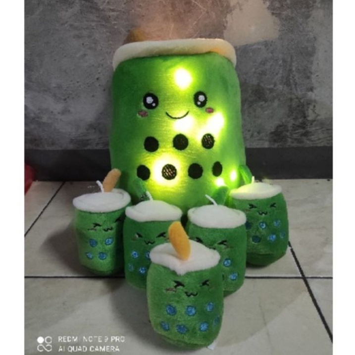 boneka Boba beranak LED Boba beranak lucu mewah 5 anak 1induk