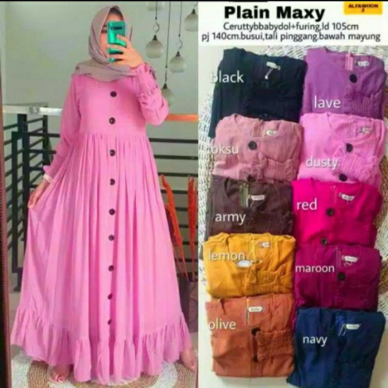 gamis sruti polos / gamis ceruty polos