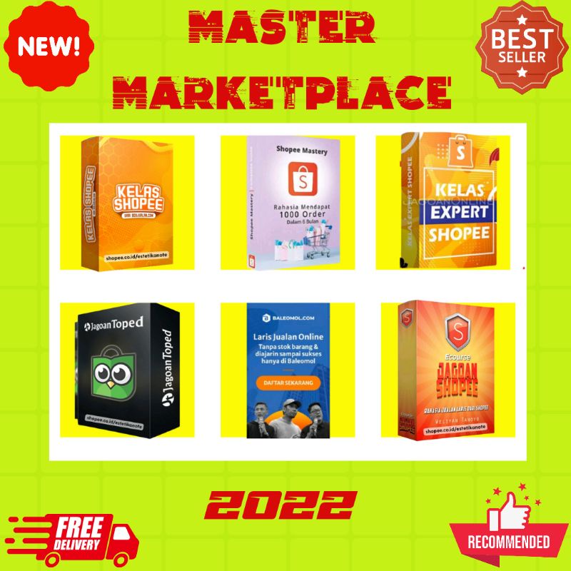 NEW  TERMURAH TERLENGKAP MASTER MARKETPLACE (KELAS SHOPEE+KELAS SHOPEEEXPERT+ JAGOAN SHOPEE+ $HOPEE 