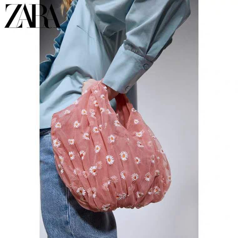 PGBAGS-Tas Wanita ZR/ZAR@ ember bordir tulle Bunga putih IMPORT/PREMIUM  #185308