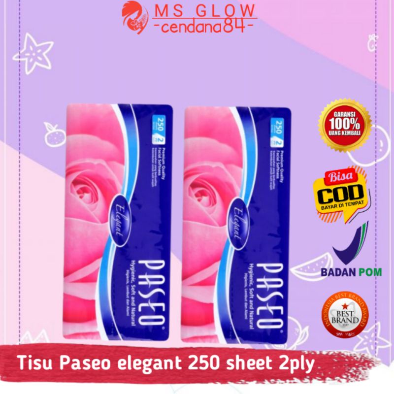 Tisu Paseo 250 sheet elengant 2ply Tissue Paseo 250 sheet tisu Paseo 250 sheets