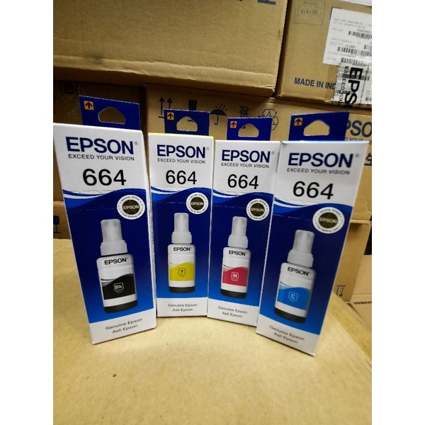 Tinta Epson 664 Black Cyan Magenta Yellow