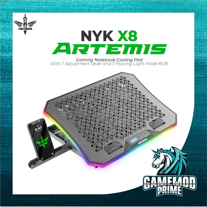 Cooling pad fan Gaming NYK NEMESIS X8 X 8 Artemis Coolingpad RGB