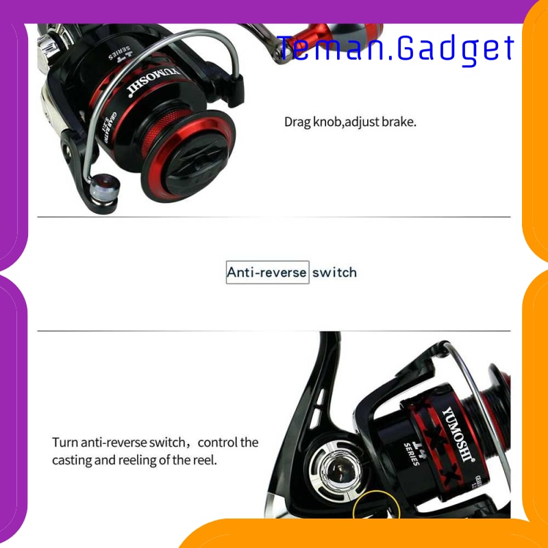 TG-IF252 YUMOSHI RS5000 REEL PANCING SPINNING 12 BALL BEARING 5.2:1