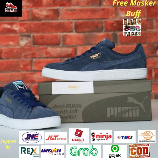 Sepatu Puma Suede Classic Navy Original 