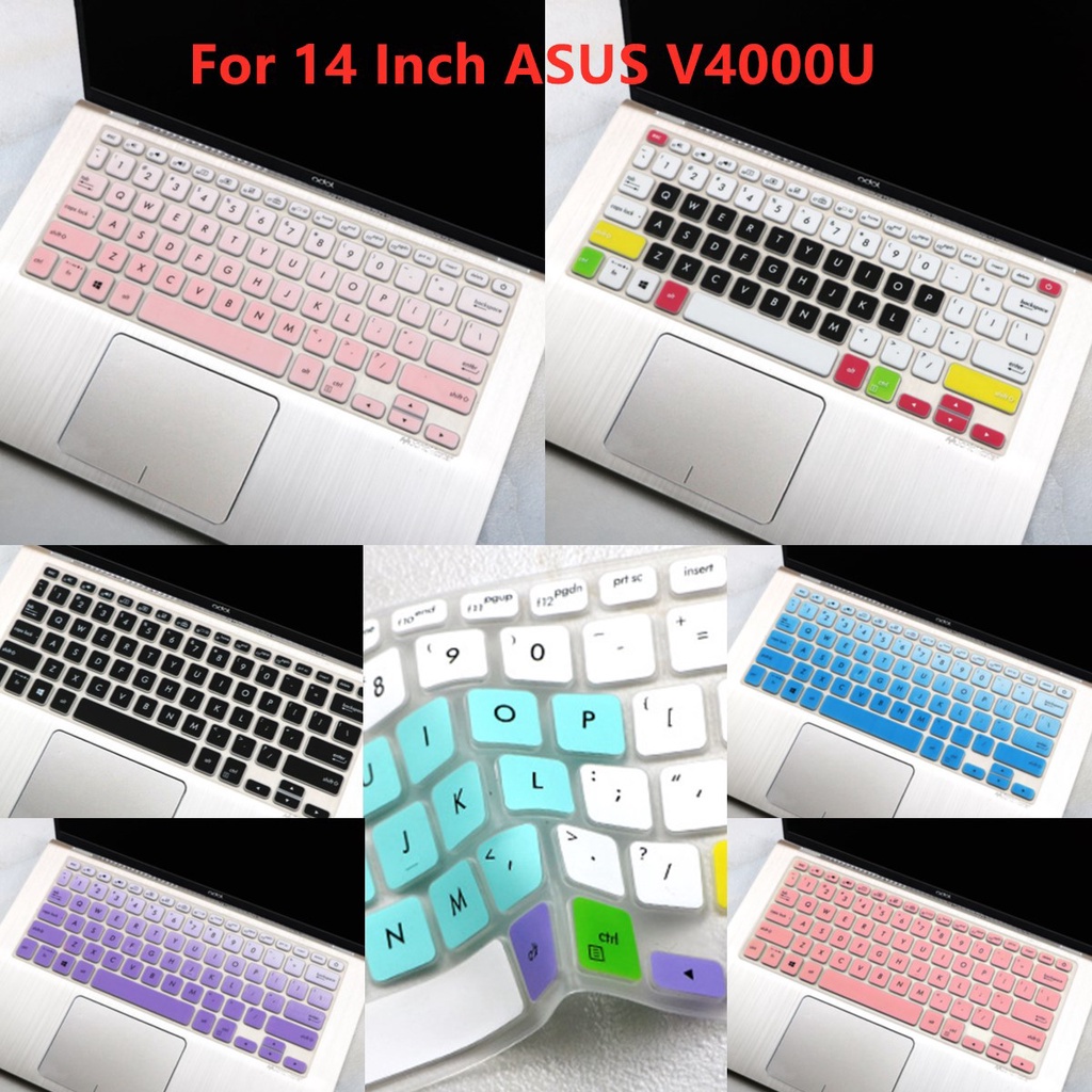 For 14 Inch ASUS V4000U Soft Ultra-thin Silicone Laptop Keyboard Cover Protector