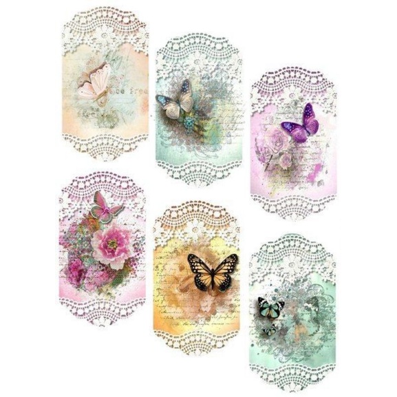

label butterfly no stiker (tanpa perekat) dapat 6 pcs