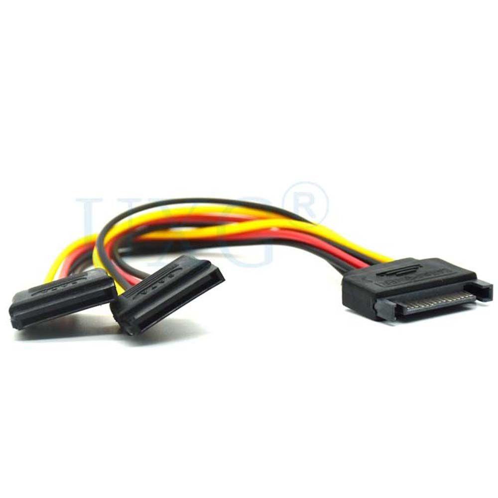 Agustina Hard Disk Power 15Pin High Quality Power Extension Cable PSU Kabel Ekstensi 1sampai2 Kabel Ekstensi Kabel Power Splitter Kabel Penyambung Kabel Power Lead SATA Power Cable