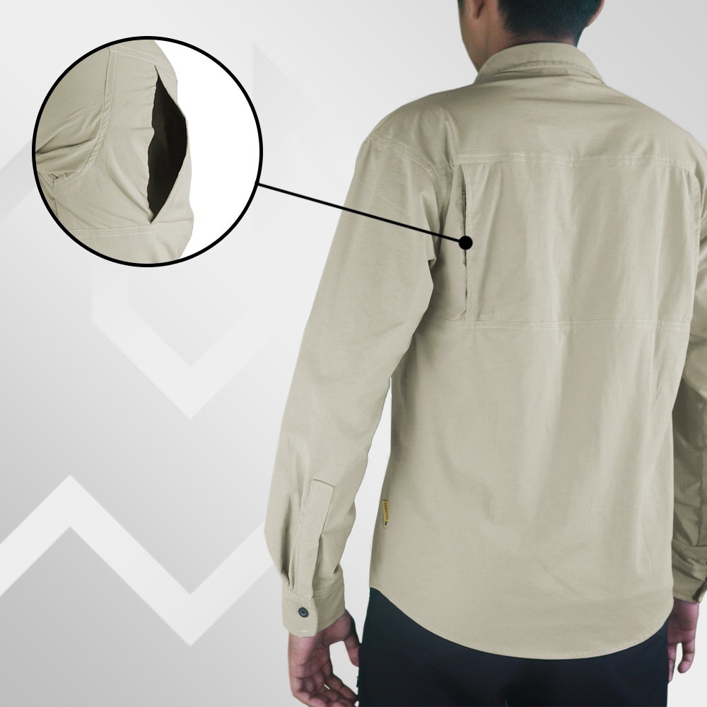 Hikemore Long Sleeve Kemeja Lengan Panjang Outdoor PDL Lapangan Quickdry Dry Fit Original