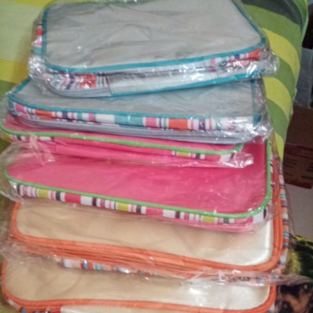 Tas Bekal/ Kotak/ Tempat Makan (lunch Box Bag) Motif Salur Polos Lapis Aluminium (insulated)