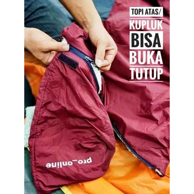 Sleeping Bag Premium Polar Bulu pro_online Extra Tebal - Small Paking + Windstoper - Kantor Tidur