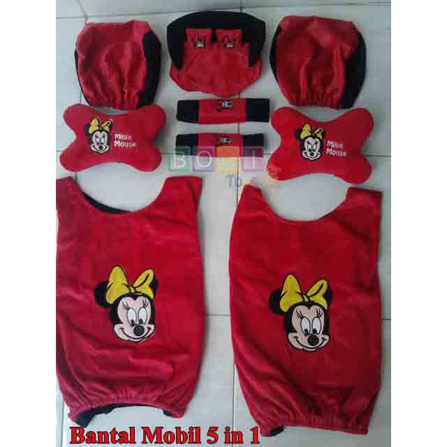 Bantal Mobil 5in1 Mickey Mouse / Sarung Jok Mobil Mickey Mouse