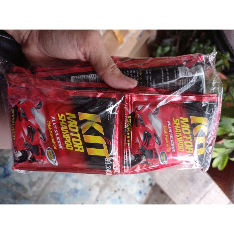 (12x35ml)Kit Motor Shampo Merah Sabun Cuci Motor Mobil Renteng Murah Grosir