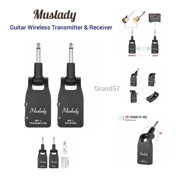 Muslady 2.4G Gitar Wireless Transmitter Receiver Guitar System Builtin