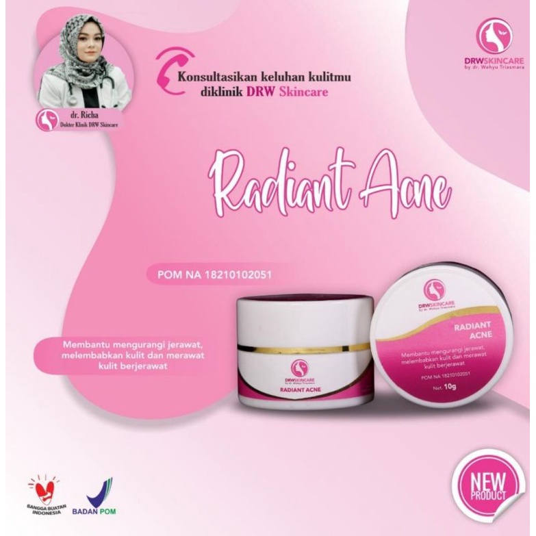 Paket Radiant Drw Skincare  / flek / glow / acne / brightening acne-Krim Malam acne