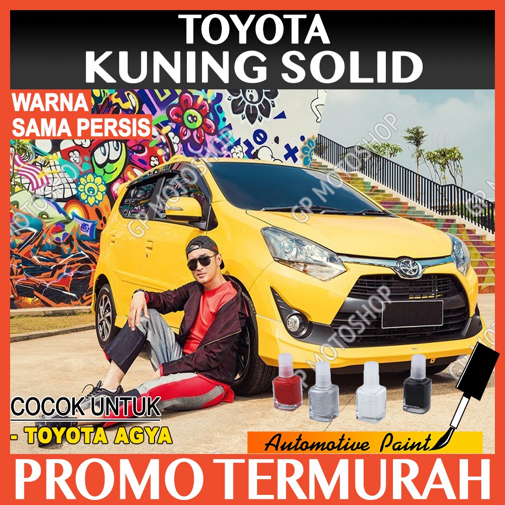 TOYOTA JAUNE YELLOW CAT OLES PENGHILANG BARET MOBIL LECET GORES CAT MOBIL AGYA KUNING SOLID GLOSSY