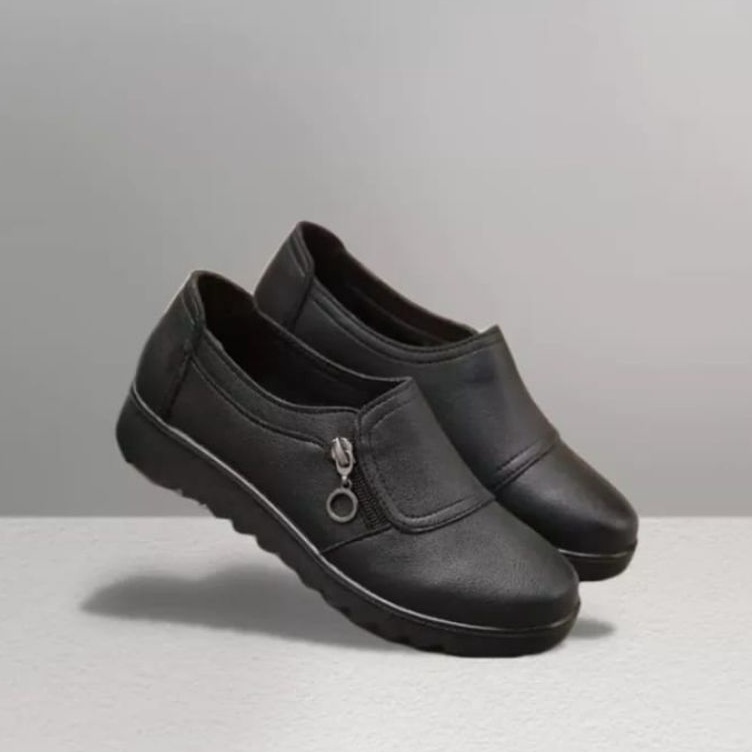 SEPATU WANITA LOAFERS SLIP ON TERBARU SEPATU KERJA SEPATU FASHION WANITA  SEPATU LOAFERS ZIPPER-1