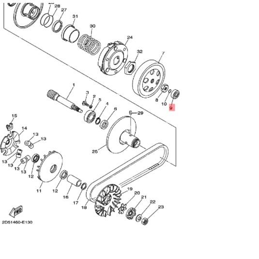 bearing laher 6382 blok bak cvt nouvo mio lama sporty smile soul fino karbu ori ygp 93300-638Y8