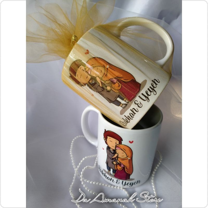 MUG COUPLE MURAH / SPECIAL KADO WEDDING PERNIKAHAN ENGAGEMENT / MUG GELAS TERMURAH TERLARIS