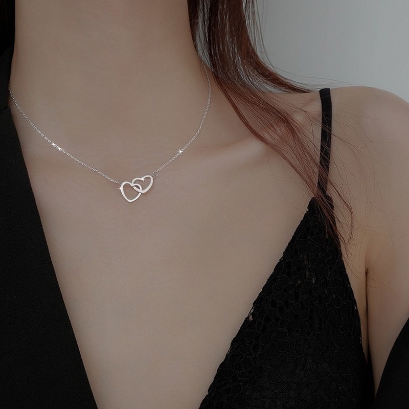 Double Ring Heart-Shaped Simple Fashion Necklace