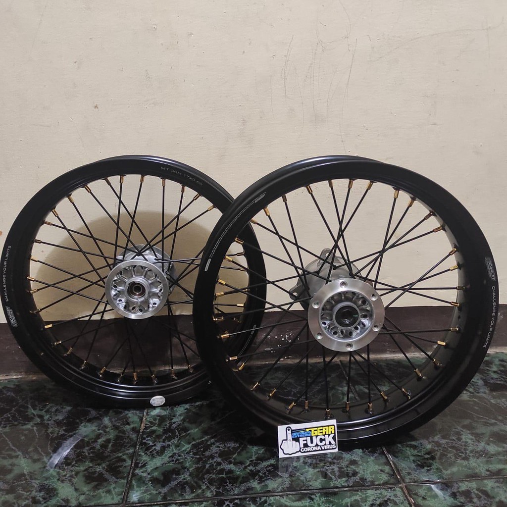 VELGSET KAWASAKI KLX DTRACKER RING VELG 17 SUPERMOTO SCARLET TERBARU